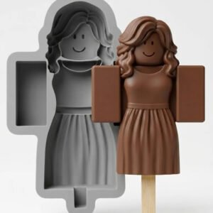 Molde Silicon Paleta Hielo Roblox Mujer Cakepop, Chocolate Multicolor