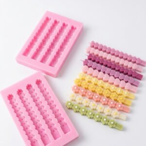 Kit 2 Moldes Silicona Velas Y Resina 1 Corazones + 1 Flores.