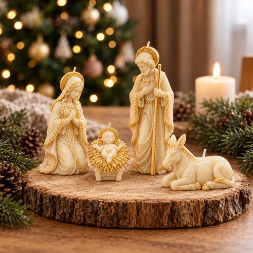 Velas de nacimiento hechas con moldes de silicón